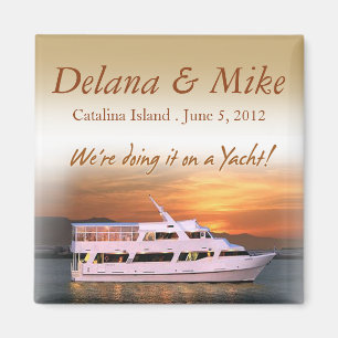 Nautical Yacht Destination Wedding Favor Keepslag Magneet