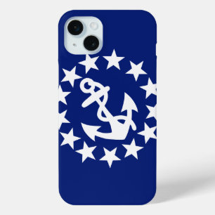 Nautical Yacht Flag Anchor and Stars on Blue Decor iPhone 15 Mini Hoesje