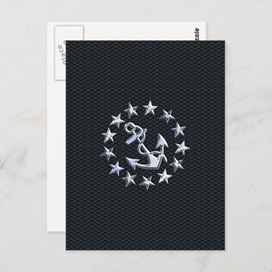 Nautical Yacht Flag Chrome Ensign on Grille Print Briefkaart (Voorkant / Achterkant)