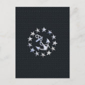 Nautical Yacht Flag Chrome Ensign on Grille Print Briefkaart (Voorkant)