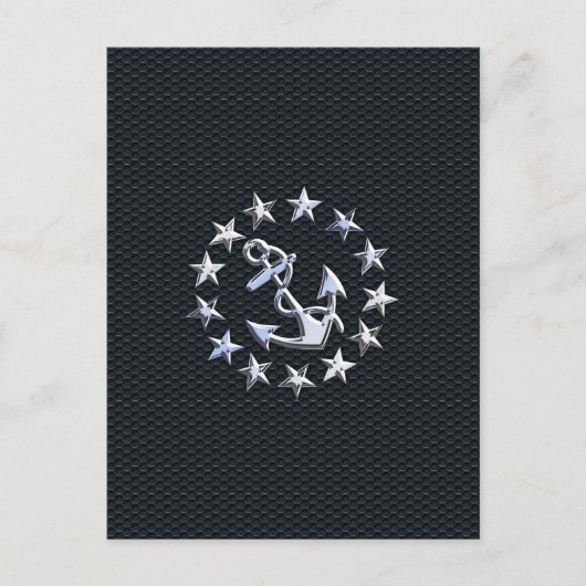 Nautical Yacht Flag Chrome Ensign on Grille Print Briefkaart (Voorkant)