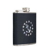 Nautical Yacht Flag Chrome Ensign on Grille Print Heupfles (Rechts)