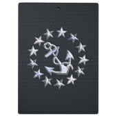 Nautical Yacht Flag Chrome Ensign on Grille Print Klembord (Achterkant)