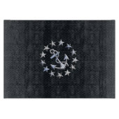 Nautical Yacht Flag Chrome Ensign on Grille Print Snijplank (Voorkant)