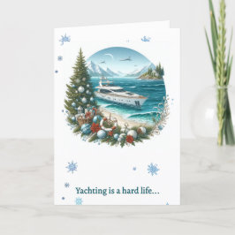 Nautical Yacht Life Christmas Holiday Kaart