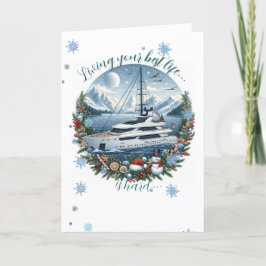 Nautical Yacht Life Christmas Holiday Kaart