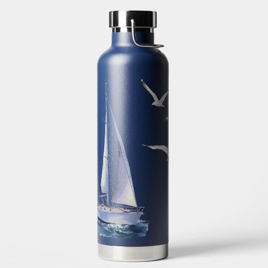 Nautical Yacht Scene Waterfles (Links)