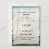 Nautical  Yachts Racing #1 Baby shower Kaart (Achterkant)