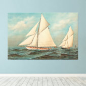 Nautical  Yachts Racing #1 Canvas Afdruk (Insitu (Houten vloer))