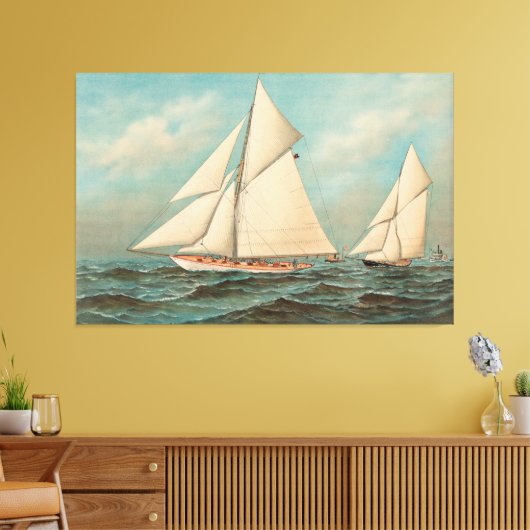 Nautical  Yachts Racing #1 Canvas Afdruk (Insitu (Woonkamer))