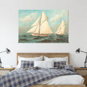 Nautical  Yachts Racing #1 Canvas Afdruk (Insitu (Slaapkamer))