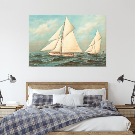 Nautical Yachts Racing #1 Canvas Afdruk (Insitu (Slaapkamer))