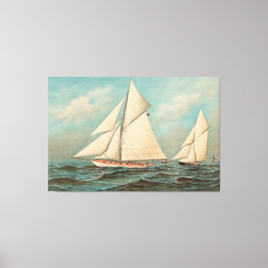 Nautical  Yachts Racing #1 Canvas Afdruk (Voorkant)