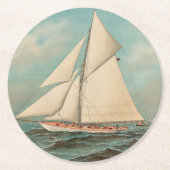 Nautical  Yachts Racing #1 Ronde Kartonnen Onderzetter (Voorkant)