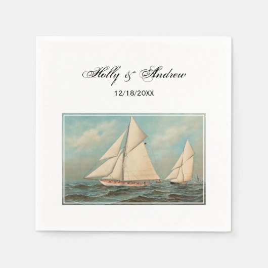 Nautical  Yachts Racing #1 Servetten (Voorkant)