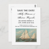 Nautical  Yachts Racing #1 Sparen de Datum Aankondigingskaart (Voorkant / Achterkant)