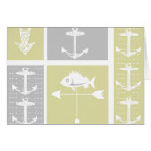 Nautical Yellow and Grey Anchor Fish Weather Vane (Voorkant Horizontaal)