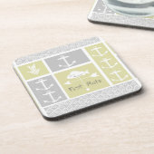 Nautical Yellow and Grey Anchor Fish Weather Vane Bier Onderzetter (Linkerzijde)