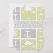 Nautical Yellow and Grey Anchor Fish Weather Vane Kaart (Achterkant)