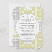 Nautical Yellow and Grey Anchor Fish Weather Vane Kaart (Voorkant)