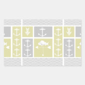 Nautical Yellow and Grey Anchor Fish Weather Vane Rechthoekige Sticker (Voorkant)
