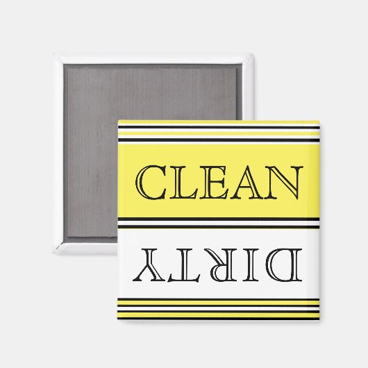 Nautical Yellow Dishwasher Dirty Clean Magneet (Voorkant / Achterkant)