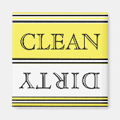 Nautical Yellow Dishwasher Dirty Clean Magneet (Voorkant)