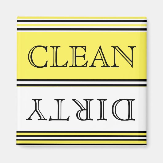 Nautical Yellow Dishwasher Dirty Clean Magneet (Voorkant)