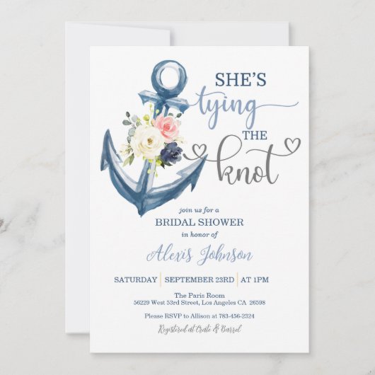 Nautical Ze is Tying the Knot Vrijgezellenfeest (g Kaart (Voorkant)