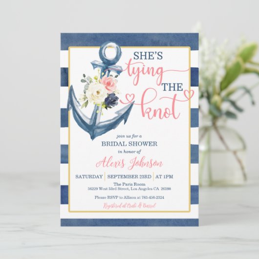 Nautical Ze is Tying the Knot Vrijgezellenfeest (P Kaart (Staand voorkant)