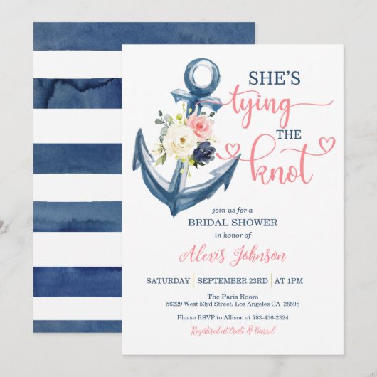 Nautical Ze is Tying the Knot Vrijgezellenfeest (R Kaart (Voorkant / Achterkant)