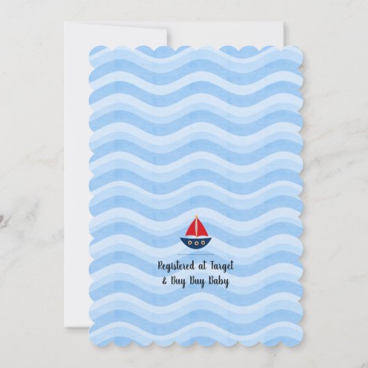Nautical Zee Ahoy is een Baby shower-uitnodiging Kaart (Achterkant)
