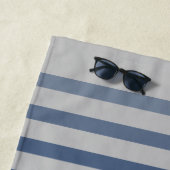 Nautical Zee Anchor Jouw naam of Boat Blue & Grey Strandlaken (In situ)