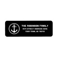 Nautical Zee Anchor White Diamond Circular Address