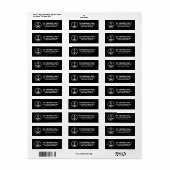 Nautical Zee Anchor White Diamond Circular Address Etiket (Full Sheet)