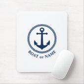 Nautical Zee Anchor Your Boat of Name Navy Blue Muismat (Met muis)