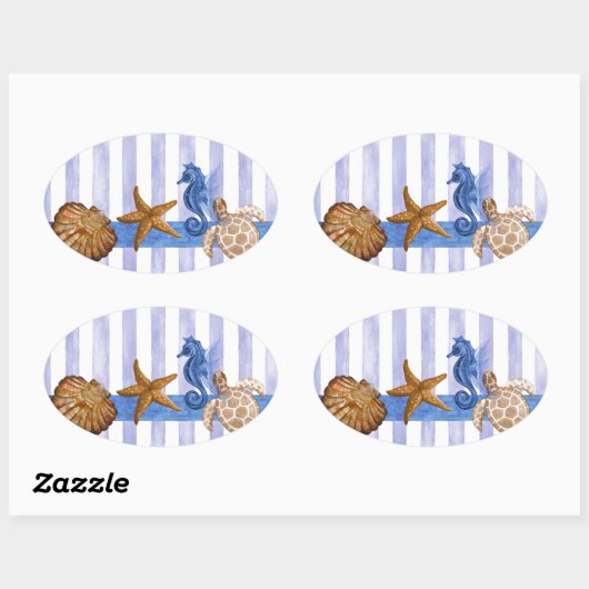 Nautical Zee Creats Ovale Sticker (Vel)