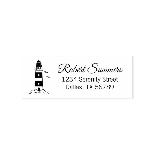 Nautical Zee Lighthouse Adres 2 Rubberstempel (Afrduk)