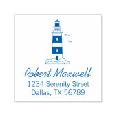 Nautical Zee Lighthouse Adres 4 Zelfinktende Stempel (Design)