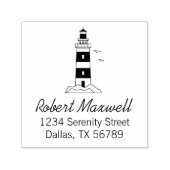 Nautical Zee Lighthouse Adres 4 Zelfinktende Stempel (Design)