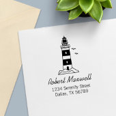 Nautical Zee Lighthouse Adres 4 Zelfinktende Stempel