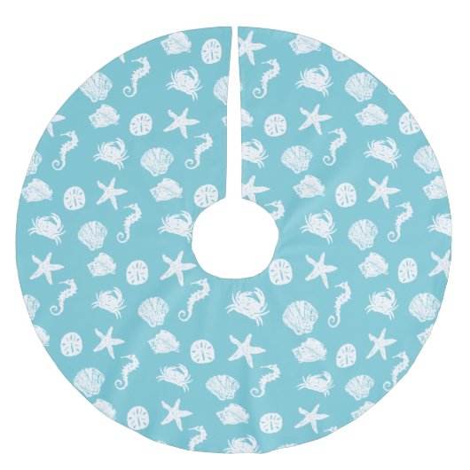 Nautical Zee maakt kerstvakantiehuisjes Kerstboom Rok (Voorkant)