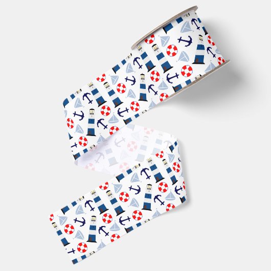 Nautical Zee Objects Grosgrain Lint (Achterkant)
