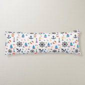 Nautical Zee Sailboat Lighthouse Bedding Lichaamskussen (Achterkant)
