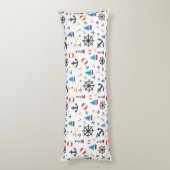 Nautical Zee Sailboat Lighthouse Bedding Lichaamskussen (Achterkant (Verticaal))