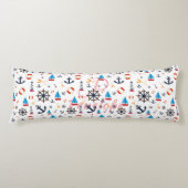 Nautical Zee Sailboat Lighthouse Bedding Lichaamskussen (Voorkant)