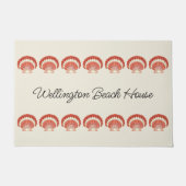 Nautical  Zee Shell Family Beach Boat Deurmat (Voorkant)