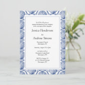 Nautical Zee Shell Wedding Invitation Kaart (Staand voorkant)
