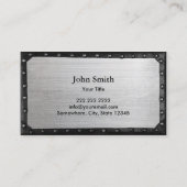 Nautical zwart anker donker ingelijst koel metaal visitekaartje (Achterkant)