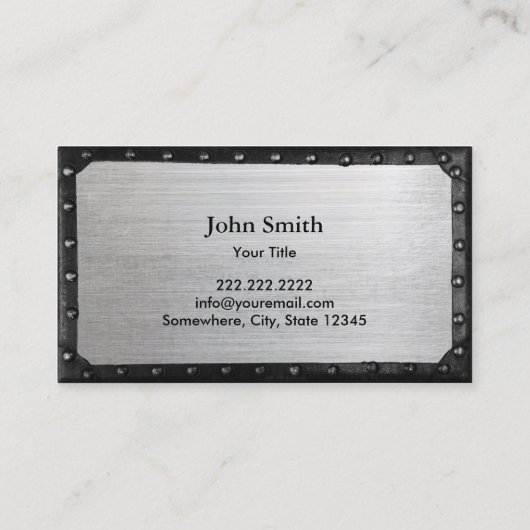 Nautical zwart anker donker ingelijst koel metaal visitekaartje (Achterkant)